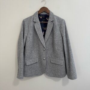Talbots Grey Wool Blend Aberdeen Blazer